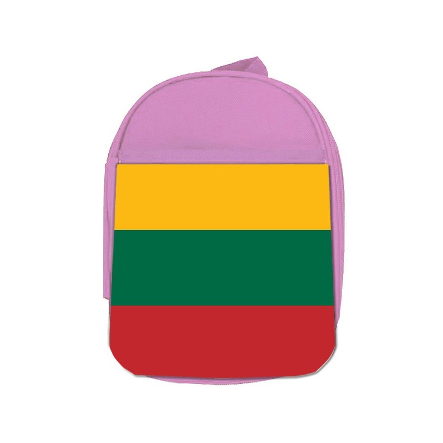 MOCHILA ROSA bandera lituania pais gobierno lituano escolar personalizado picnic excursión deporte