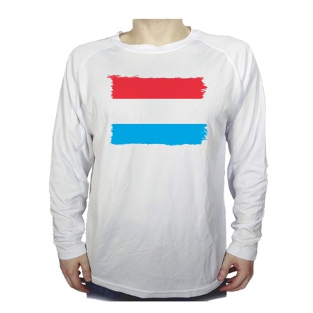 CAMISETA MANGA LARGA bandera luxemburgo pais gobierno luxemburgués personalizada