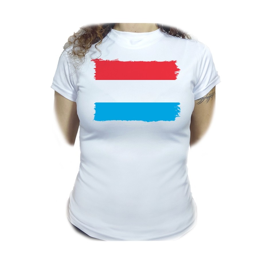 CAMISETA MUJER bandera luxemburgo pais gobierno luxemburgués moda personalizada