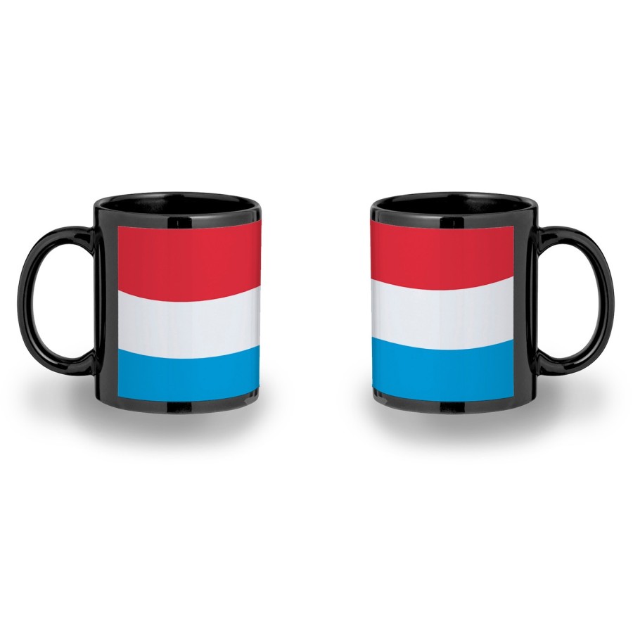 TAZA COMPLETAMENTE NEGRA bandera luxemburgo pais gobierno luxemburgués personalizada