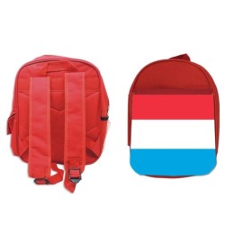 MOCHILA ROJA bandera luxemburgo pais gobierno luxemburgués escolar personalizado