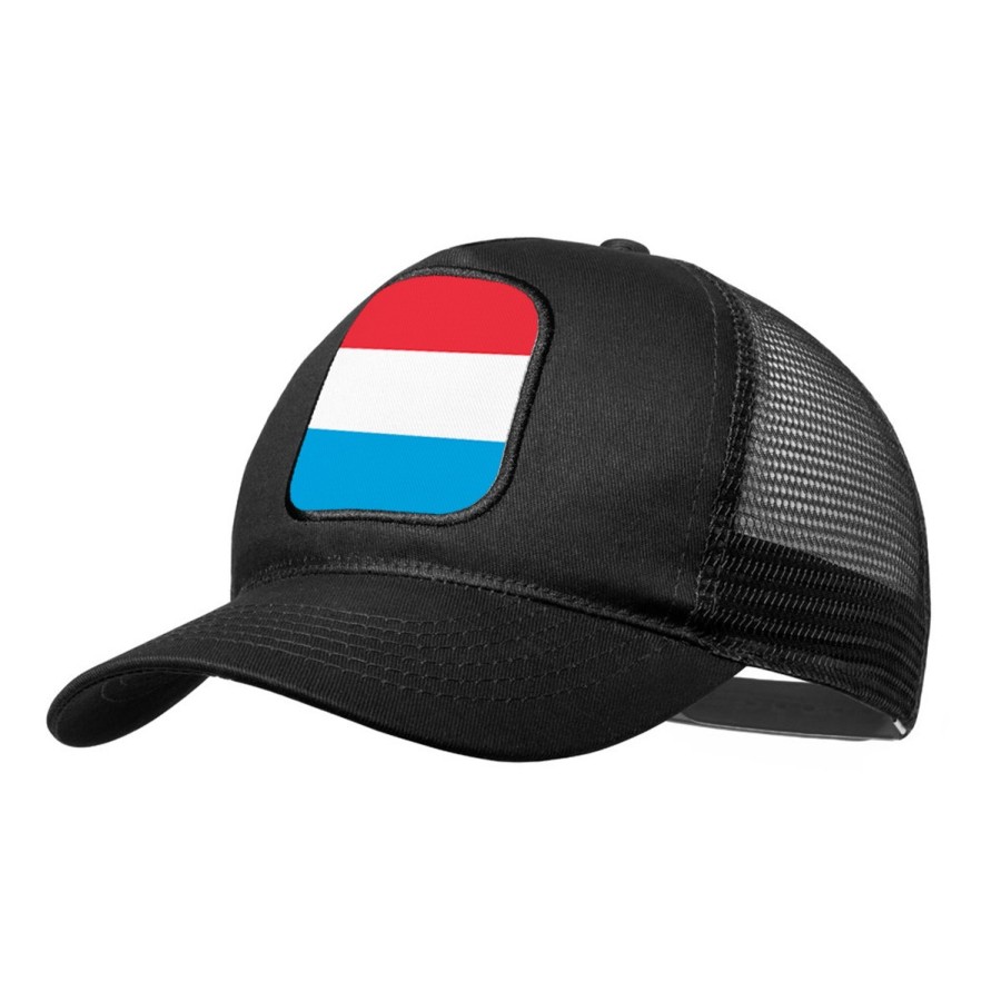 GORRA NEGRA CON REJILLA bandera luxemburgo pais gobierno luxemburgués moda deporte