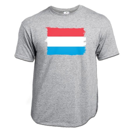 CAMISETA GRIS MEZCLA bandera luxemburgo pais gobierno luxemburgués moda verano personalizada