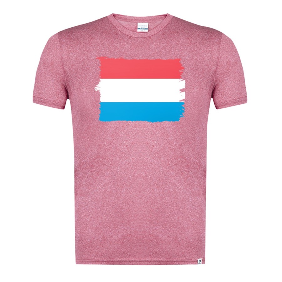 CAMISETA ROJA MEZCLA bandera luxemburgo pais gobierno luxemburgués moda verano tshirt