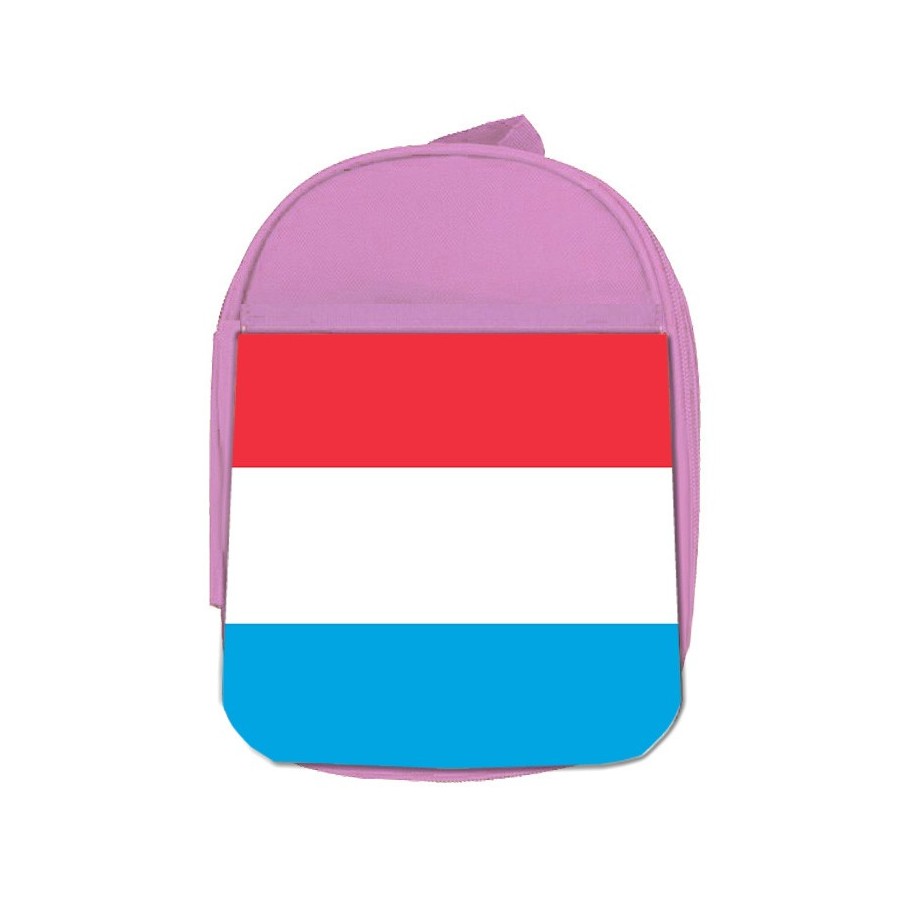 MOCHILA ROSA bandera luxemburgo pais gobierno luxemburgués escolar personalizado picnic excursión deporte