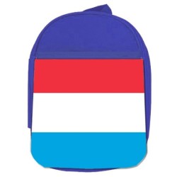 MOCHILA AZUL bandera luxemburgo pais gobierno luxemburgués escolar personalizado picnic excursión deporte