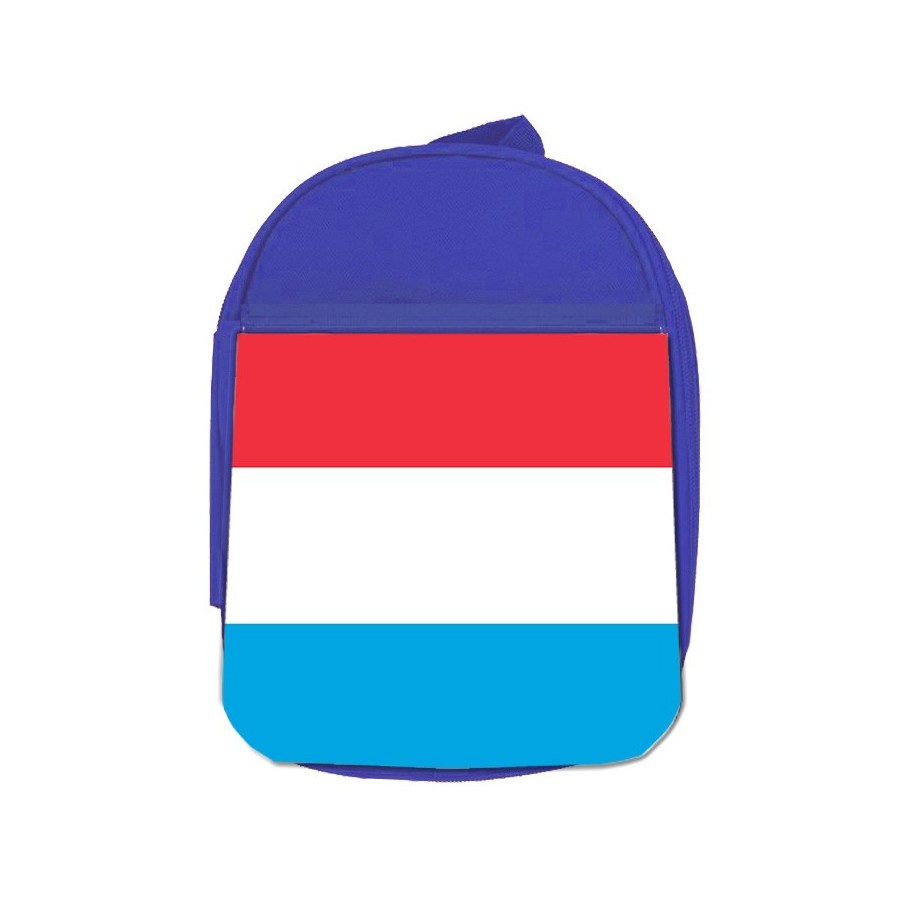 MOCHILA AZUL bandera luxemburgo pais gobierno luxemburgués escolar personalizado picnic excursión deporte