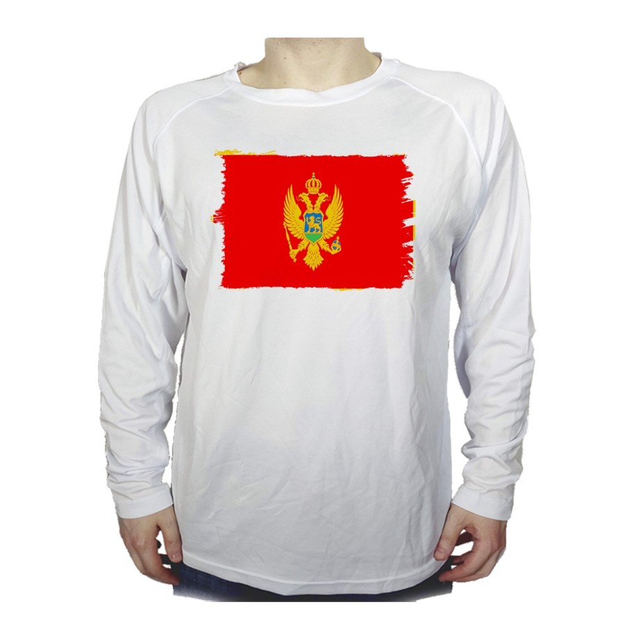 CAMISETA MANGA LARGA bandera montenegro pais gobierno montenegrino personalizada