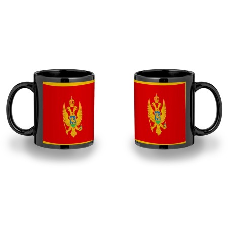 TAZA COMPLETAMENTE NEGRA bandera montenegro pais gobierno montenegrino personalizada