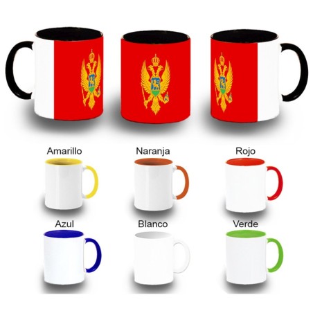 TAZA COLORES bandera montenegro pais gobierno montenegrino color personalizada