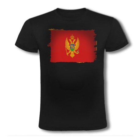 CAMISETA NEGRA bandera montenegro pais gobierno montenegrino moda verano personalizada