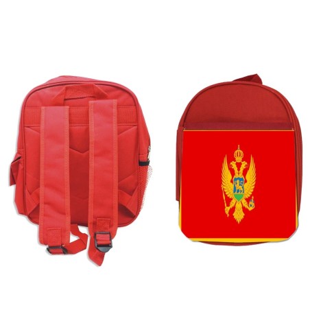 MOCHILA ROJA bandera montenegro pais gobierno montenegrino escolar personalizado