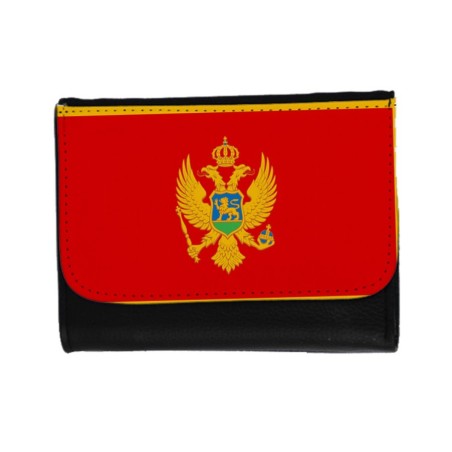 BILLETERA BILLETERO bandera montenegro pais gobierno montenegrino unisex negro monedero