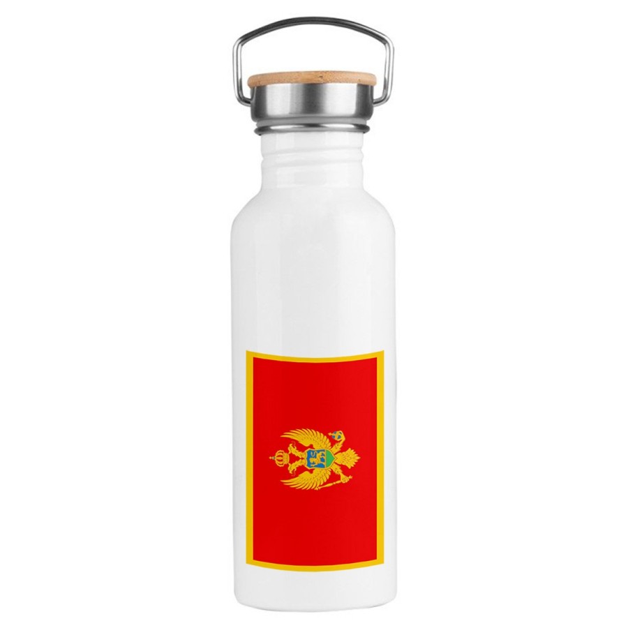 BIDON 750 ML ACERO INOXIDABLE ESTILO RETRO bandera montenegro pais gobierno montenegrino deporte deportivo botella