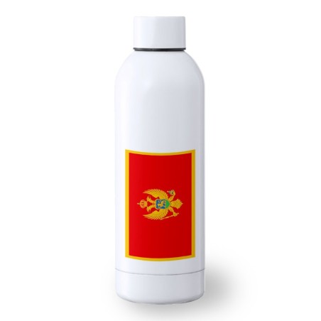 BIDON 500 ML ACERO INOXIDABLE bandera montenegro pais gobierno montenegrino deporte deportivo botella senderismo