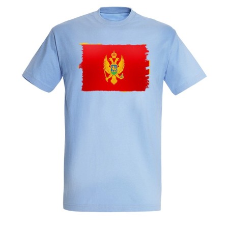 CAMISETA AZUL CIELO bandera montenegro pais gobierno montenegrino moda verano personalizada