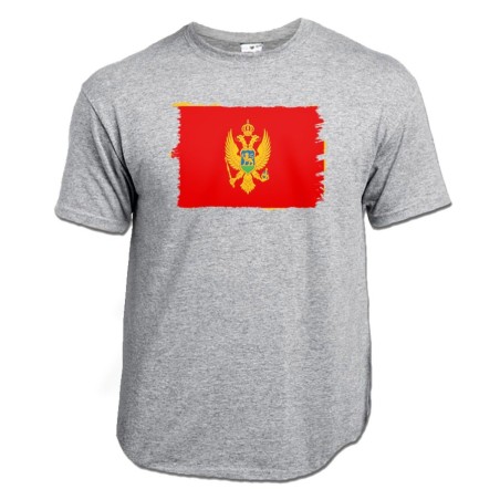 CAMISETA GRIS MEZCLA bandera montenegro pais gobierno montenegrino moda verano personalizada