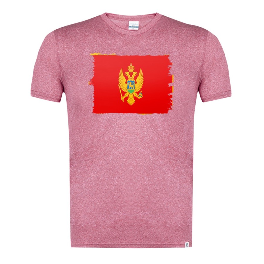 CAMISETA ROJA MEZCLA bandera montenegro pais gobierno montenegrino moda verano tshirt