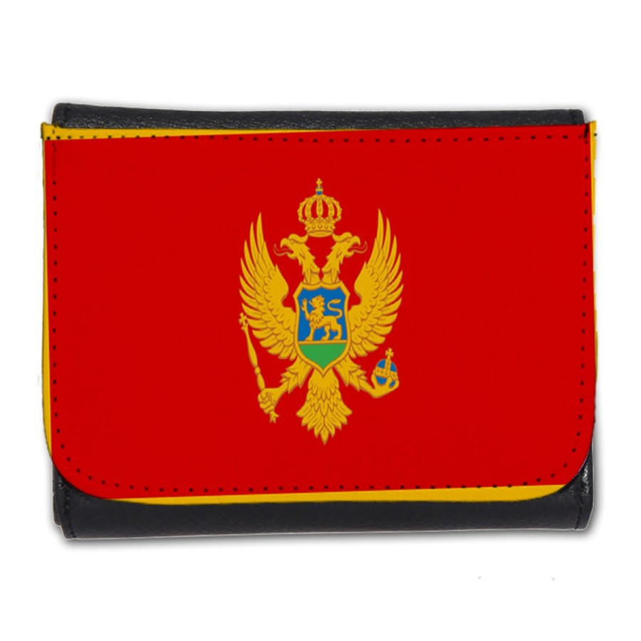 BILLETERA BILLETERO bandera montenegro pais gobierno montenegrino hombre caballero negro monedero
