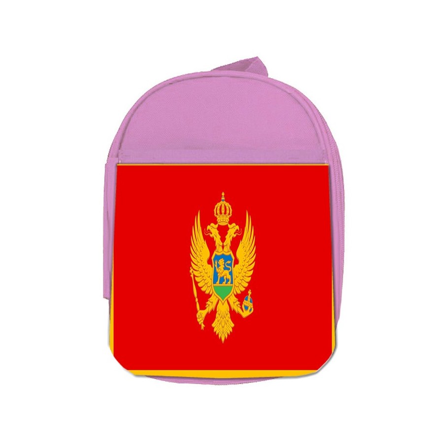 MOCHILA ROSA bandera montenegro pais gobierno montenegrino escolar personalizado picnic excursión deporte