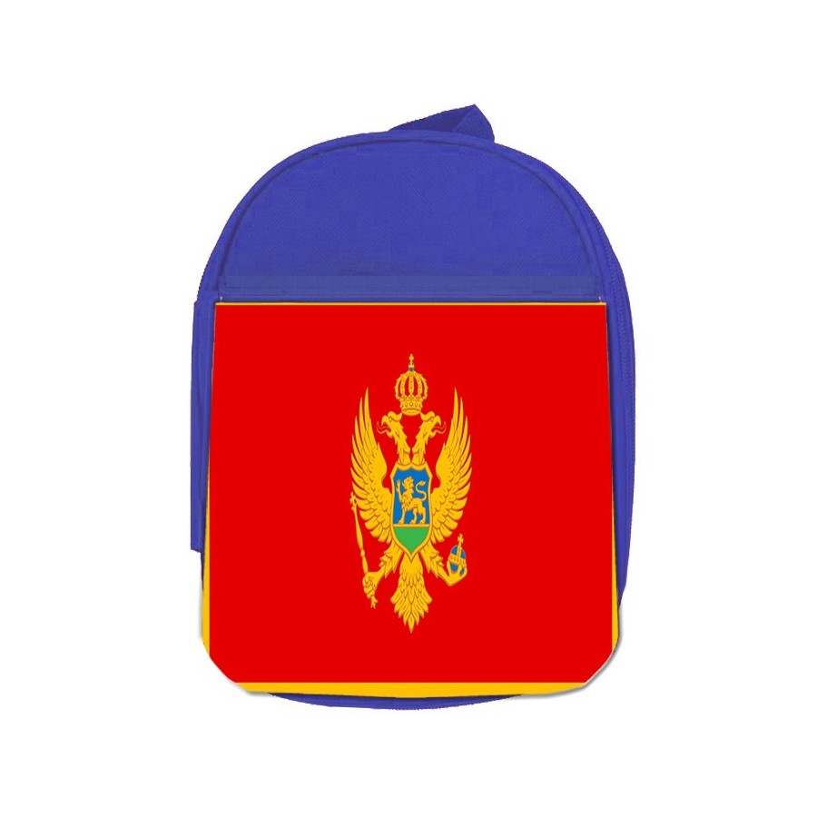 MOCHILA AZUL bandera montenegro pais gobierno montenegrino escolar personalizado picnic excursión deporte