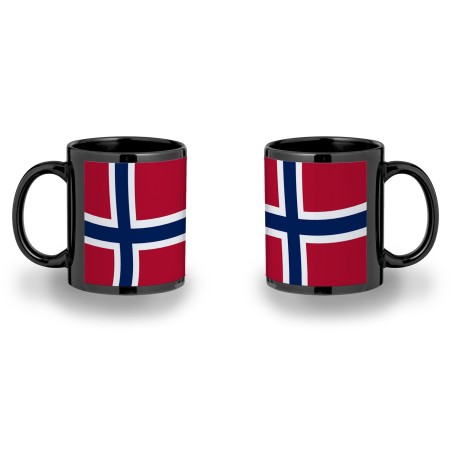 TAZA COMPLETAMENTE NEGRA bandera noruega pais gobierno noruego personalizada