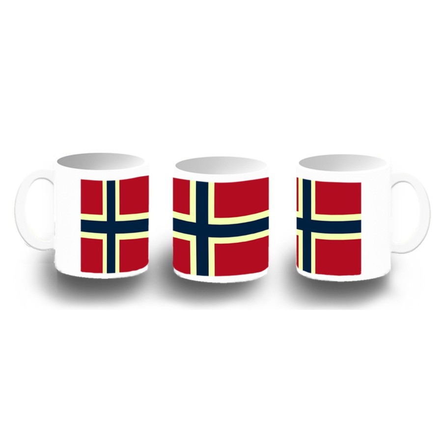 TAZA FOTOLUMINISCENTE bandera noruega pais gobierno noruego BRILLA OSCURIDAD