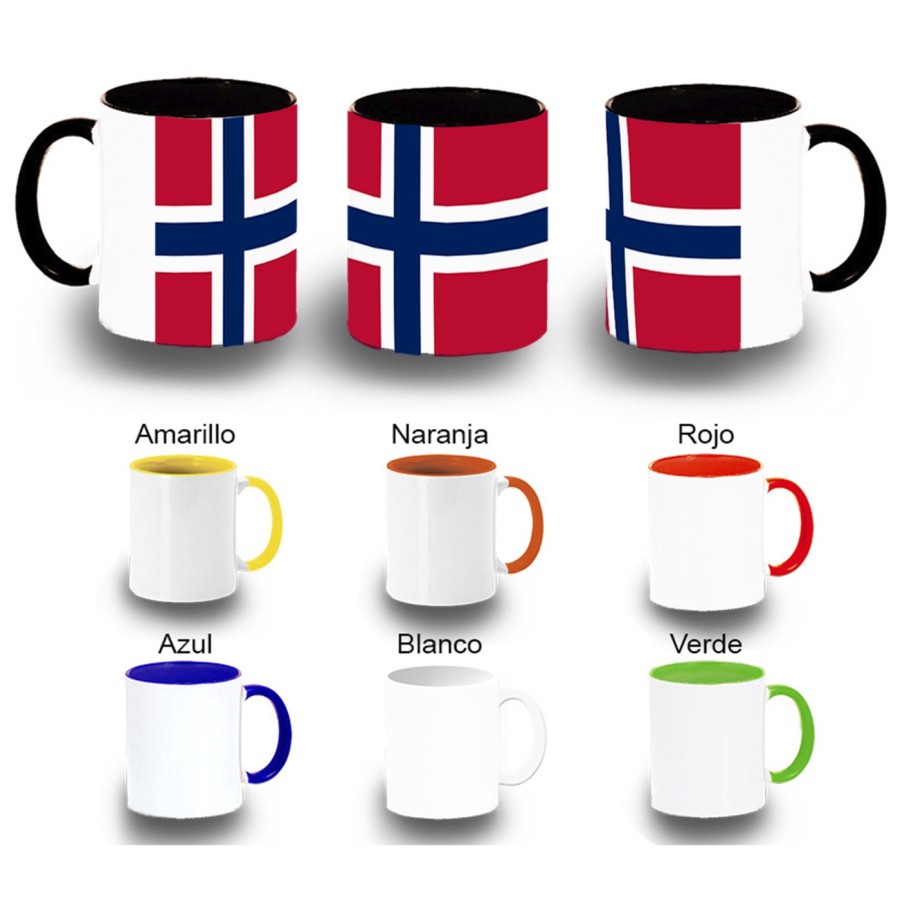 TAZA COLORES bandera noruega pais gobierno noruego color personalizada