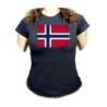 CAMISETA NEGRA MUJER bandera noruega pais gobierno noruego oferta personalizada