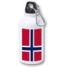 BIDON 400ML METALICO bandera noruega pais gobierno noruego para viaje y deporte