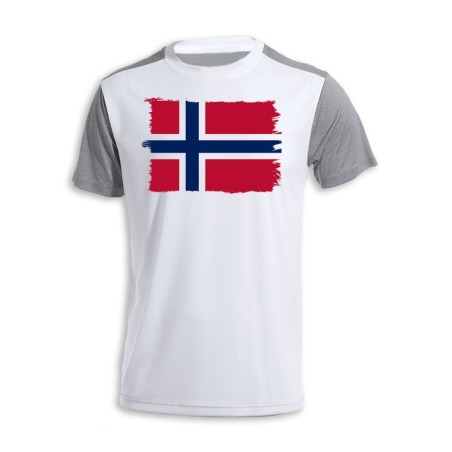 CAMISETA DISEÑO BICOLOR bandera noruega pais gobierno noruego personalizada