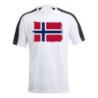 CAMISETA TÉCNICA FRANJA MANGAS NEGRA bandera noruega pais gobierno noruego personalizada