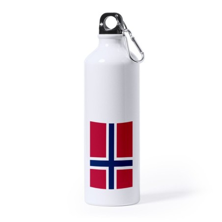 BIDON GRANDE 800 ML ACERO INOXIDABLE bandera noruega pais gobierno noruego deporte deportivo mosqueton botella