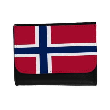 BILLETERA BILLETERO bandera noruega pais gobierno noruego unisex negro monedero