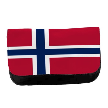 ESTUCHE NECESER DE LONA bandera noruega pais gobierno noruego unisex negro bolsa aseo multiusos