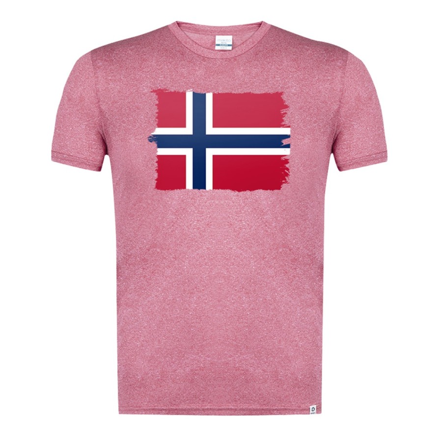 CAMISETA ROJA MEZCLA bandera noruega pais gobierno noruego moda verano tshirt