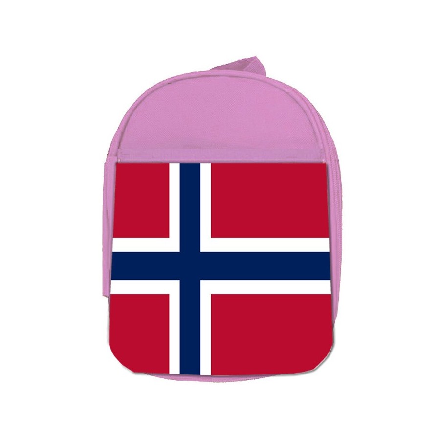 MOCHILA ROSA bandera noruega pais gobierno noruego escolar personalizado picnic excursión deporte