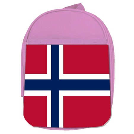 MOCHILA ROSA bandera noruega pais gobierno noruego escolar personalizado picnic excursión deporte