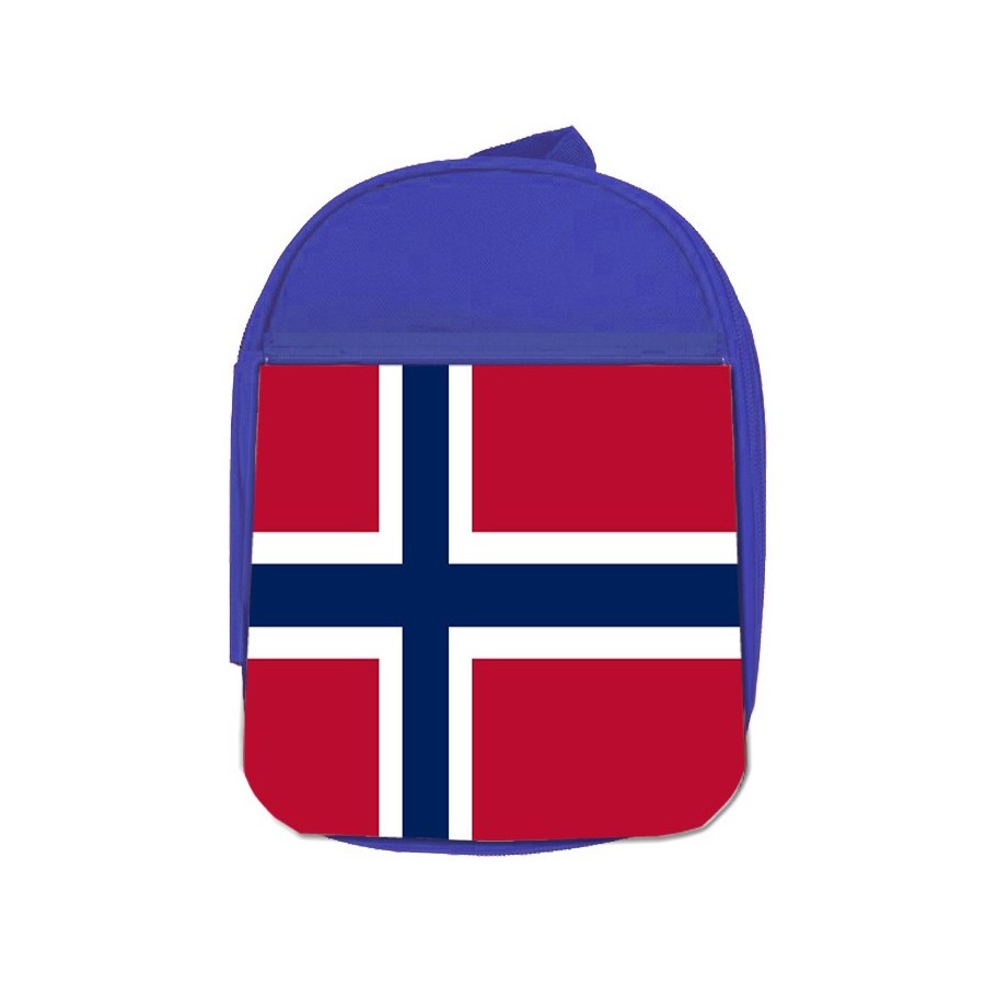 MOCHILA AZUL bandera noruega pais gobierno noruego escolar personalizado picnic excursión deporte