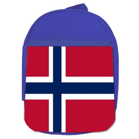 MOCHILA AZUL bandera noruega pais gobierno noruego escolar personalizado picnic excursión deporte