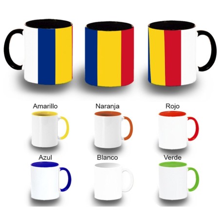 TAZA COLORES bandera rumanía pais gobierno rumano color personalizada