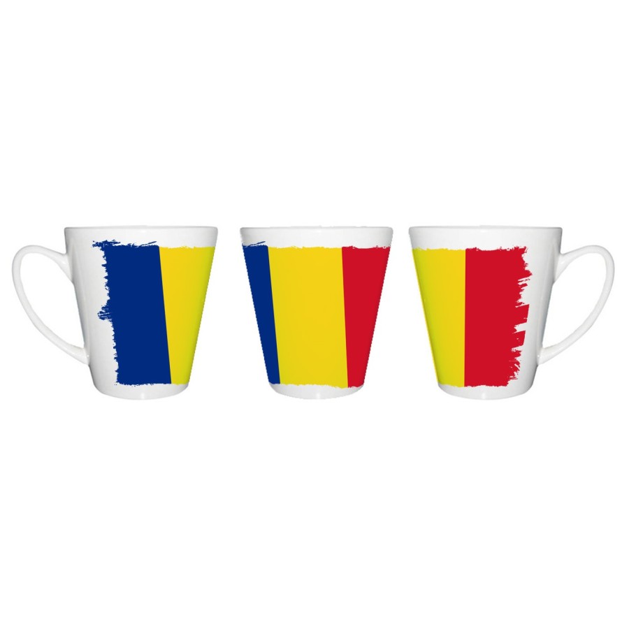 TAZA CÓNICA bandera rumanía pais gobierno rumano conica personalizada