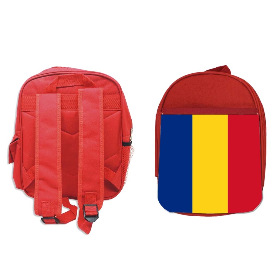 MOCHILA ROJA bandera rumanía pais gobierno rumano escolar personalizado