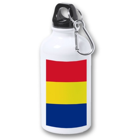 BIDON 400ML METALICO bandera rumanía pais gobierno rumano para viaje y deporte