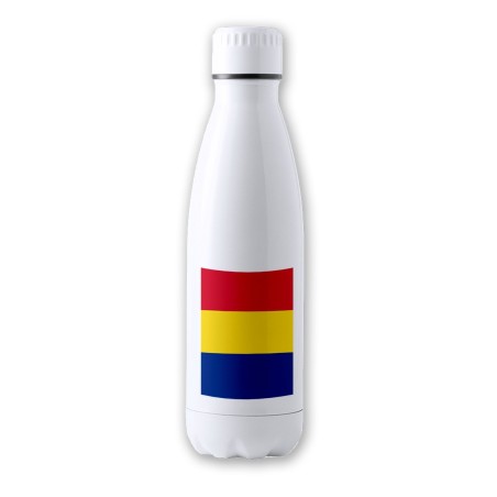 BIDON 700 ML ACERO INOXIDABLE bandera rumanía pais gobierno rumano tapon seguridad botella