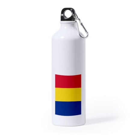 BIDON GRANDE 800 ML ACERO INOXIDABLE bandera rumanía pais gobierno rumano deporte deportivo mosqueton botella