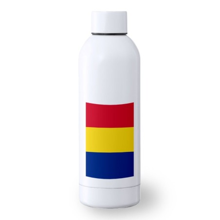 BIDON 500 ML ACERO INOXIDABLE bandera rumanía pais gobierno rumano deporte deportivo botella senderismo