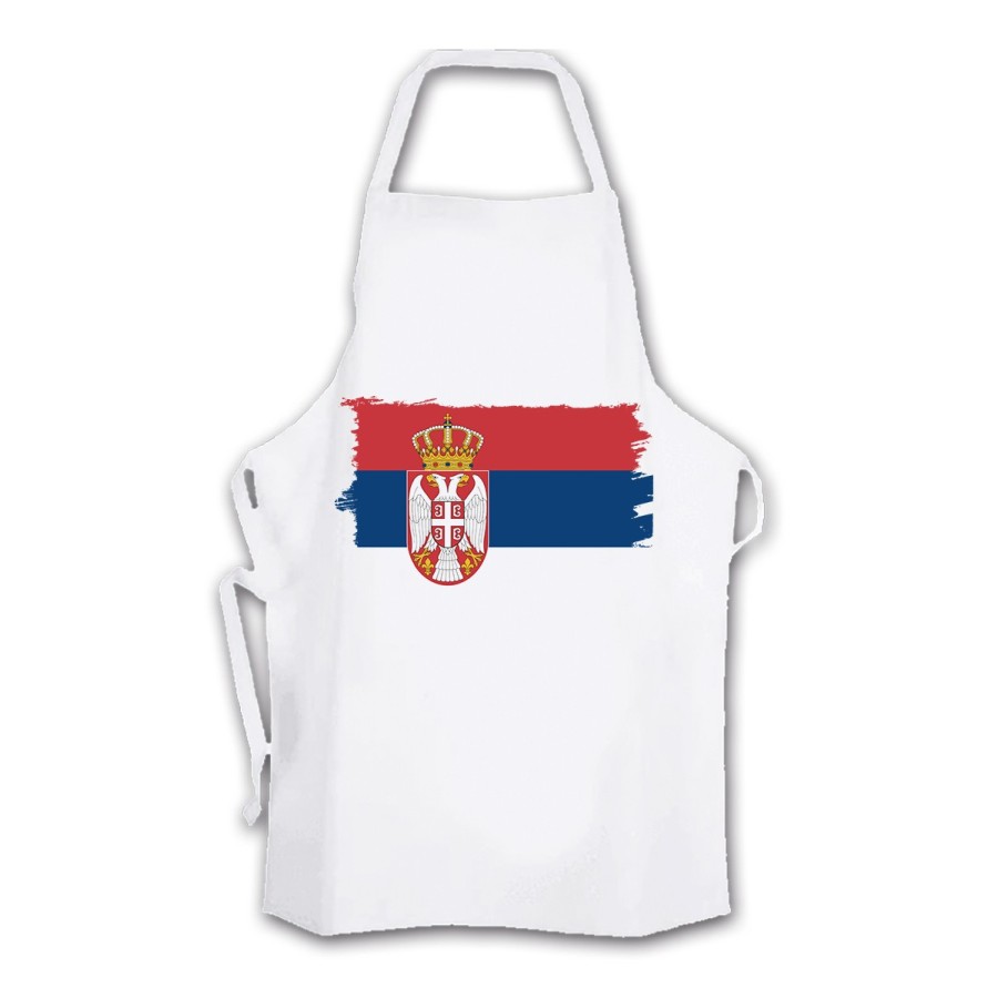 DELANTAL TALLA ADULTO bandera serbia pais gobierno serbio cocina personalizado