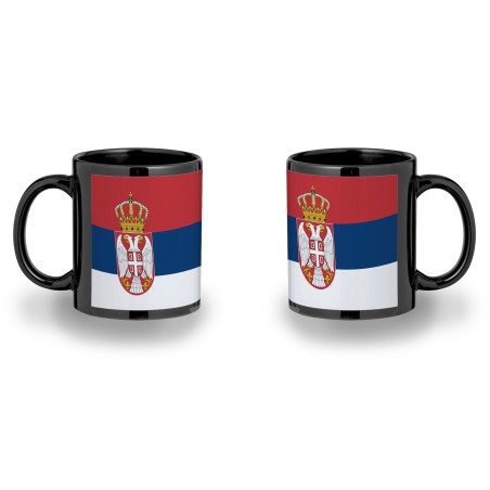 TAZA COMPLETAMENTE NEGRA bandera serbia pais gobierno serbio personalizada