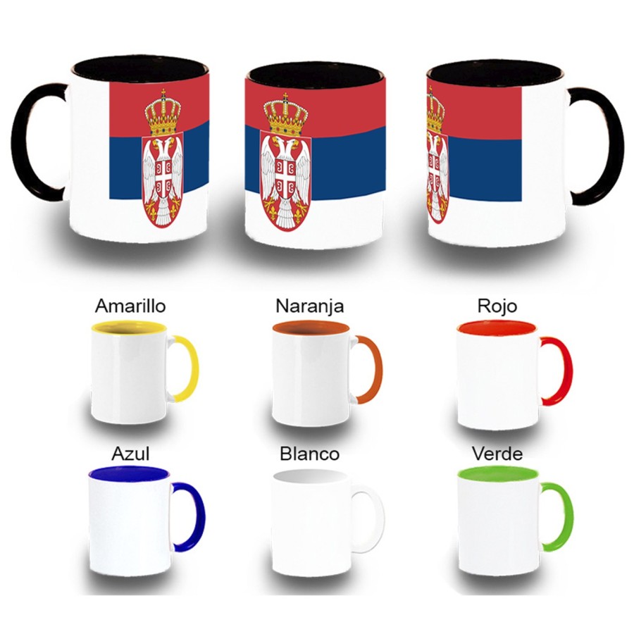 TAZA COLORES bandera serbia pais gobierno serbio color personalizada